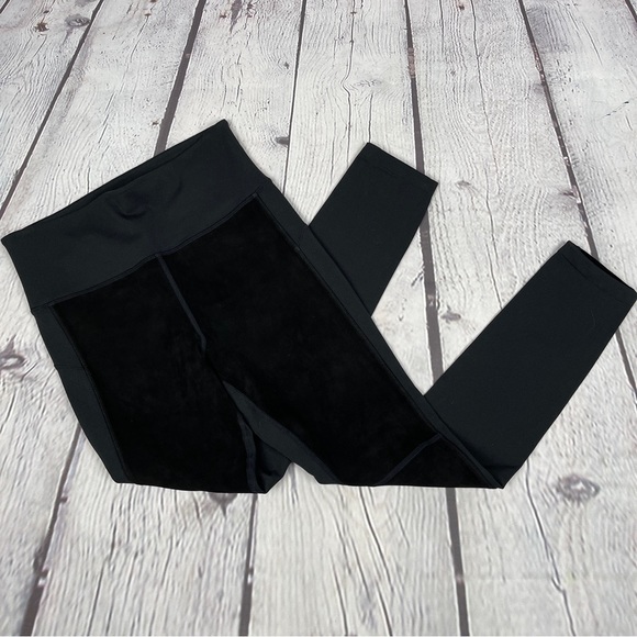 ATHLETA lamb leather suede high rise black leggings, size S - Picture 7 of 12
